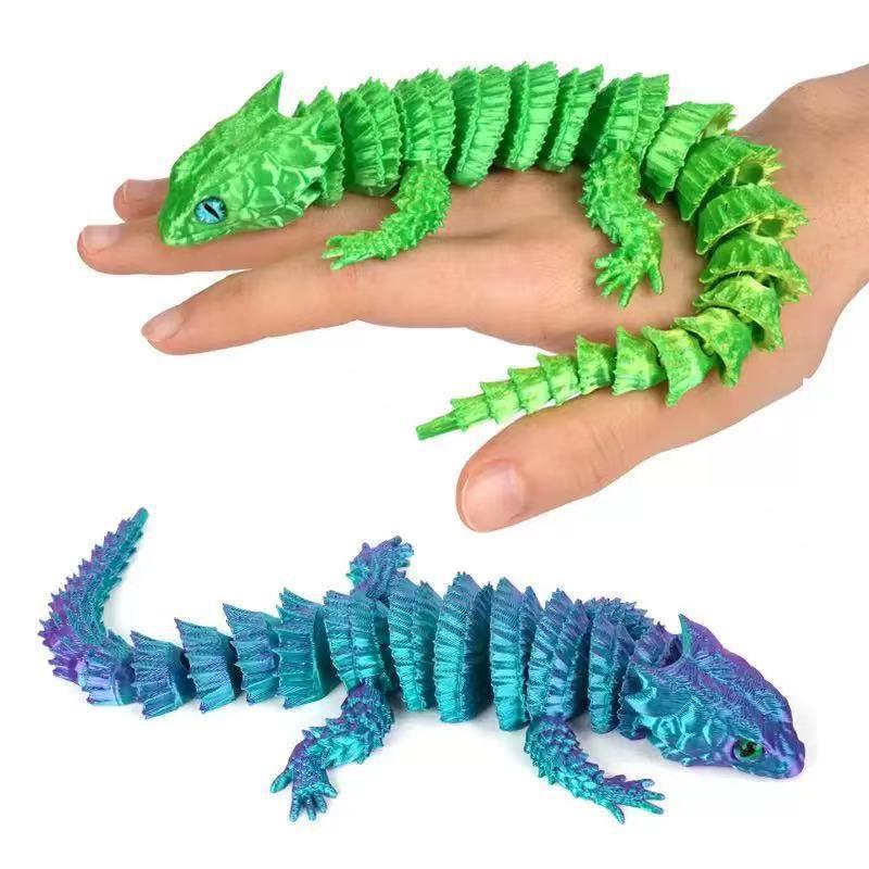 3D Printing App - 3D 인쇄된 결합된 도마뱀 만화 동상