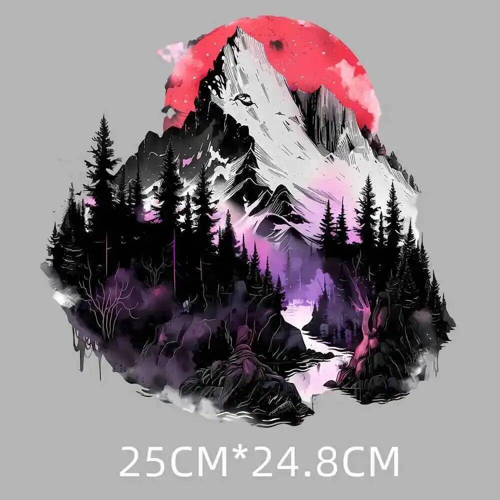 25cm 스노우 마운틴 풍경 여성용 열전달 스티커 남성 - 3D Printing Vinyl 리뷰 및 가격