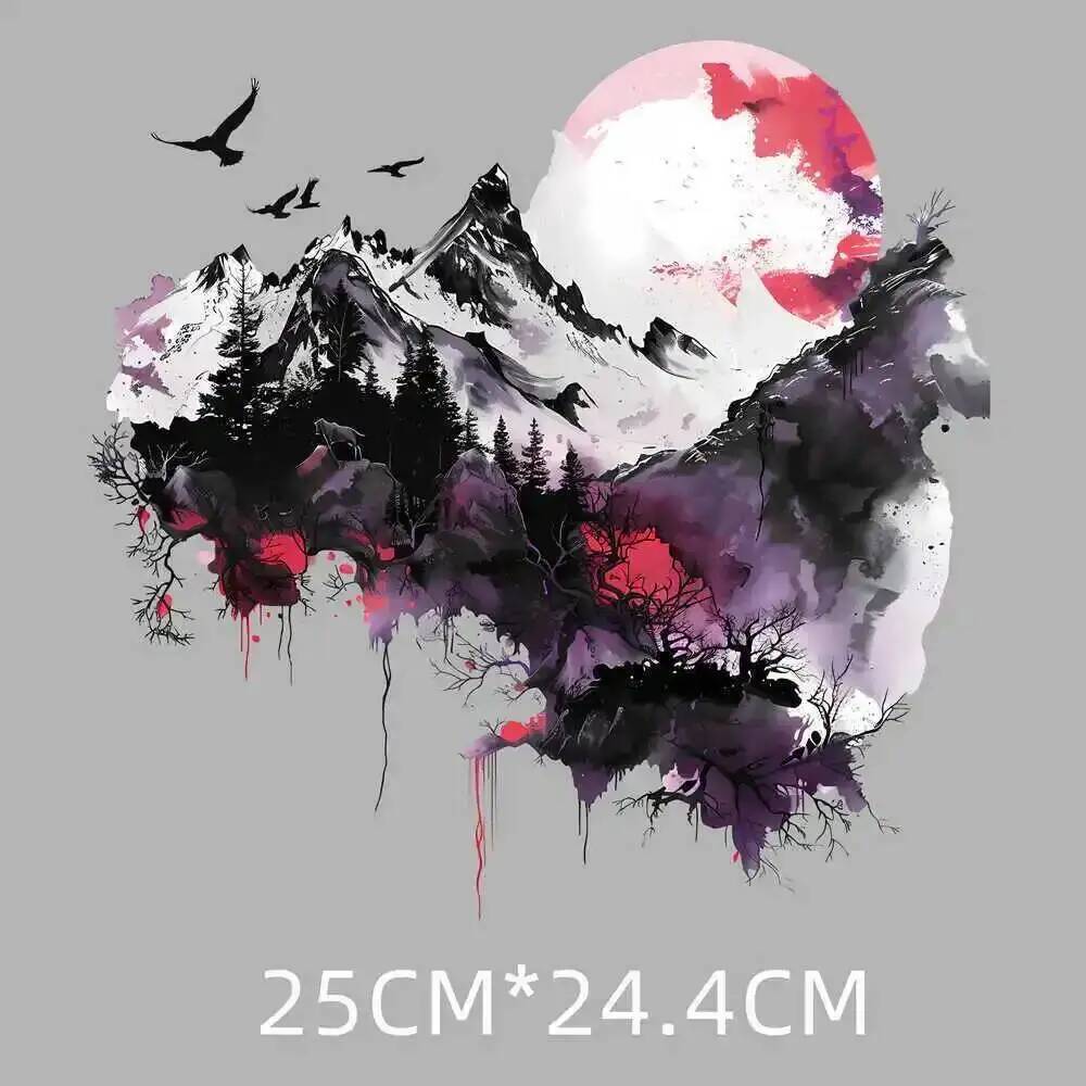 25cm 스노우 마운틴 풍경 여성용 열전달 스티커 남성 - 3D Printing Vinyl 리뷰 및 가격